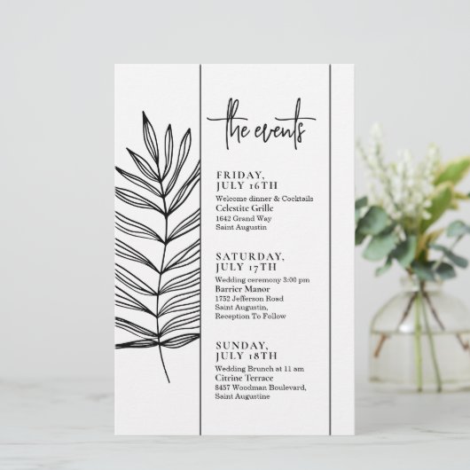 Tijdlijn van Basic Text Wedding Events (Staand voorkant)