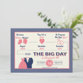 Tijdlijn van de liefde Sparen de Datum Kaart (Staand voorkant)