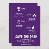Tijdlijn van de relatie Sla de datum op Save The Date (Voorkant / Achterkant)