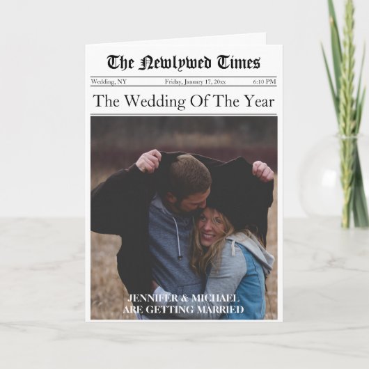 Tijdlijn van het huwelijksprogramma in de krant (Voorkant)