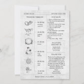 Tijdlijn van het trouwprogramma met krantenfoto kaart (Achterkant)