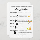 tijdlijn voor het Mexicaanse huwelijk of Fiesta-p Programmakaart (Voorkant / Achterkant)