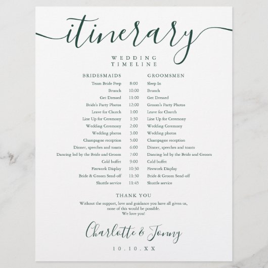 tijdlijn voor het programma Smaragdasprogramma Wed (Voorkant)