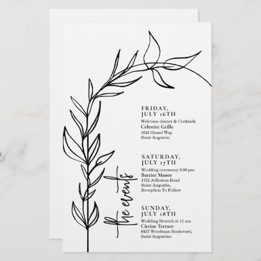 Tijdlijn voor minimale boogbruiloft (Voorkant / Achterkant)