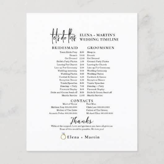 Tijdlijn voor minimale bruiloft (Achterkant)