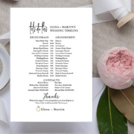 Tijdlijn voor minimale bruiloft