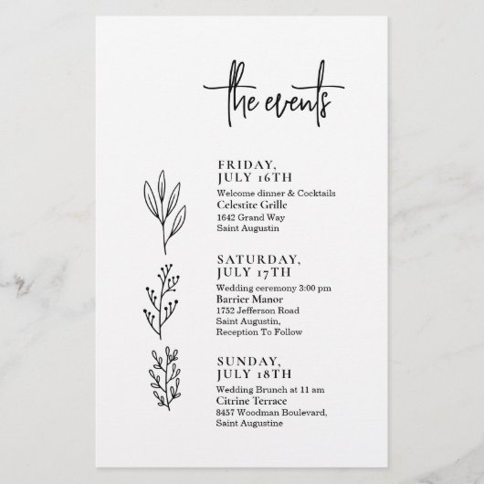 Tijdlijn voor minimale bruiloft met script