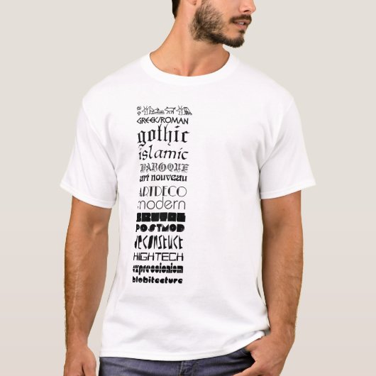 Tijdlijn voor tekenspatiëring t-shirt (Voorkant)