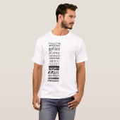 Tijdlijn voor tekenspatiëring t-shirt (Voorkant volledig)