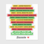 Tijdlijn voor zwarte geschiedenis egaliseren sticker (Vel)