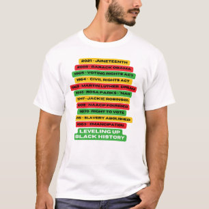 Tijdlijn voor zwarte geschiedenis egaliseren t-shirt