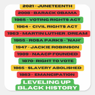 Tijdlijn voor zwarte geschiedenis egaliseren vierkante sticker