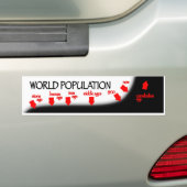 Tijdlijn wereldbevolking bumpersticker (Op auto)