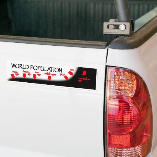 Tijdlijn wereldbevolking bumpersticker (Op Truck)
