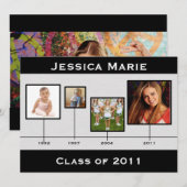 Tijdlijn zwarte en grijze Afstuderen Aankondiging (Voorkant / Achterkant)