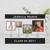 Tijdlijn zwarte en grijze Afstuderen Aankondiging (Staand voorkant)