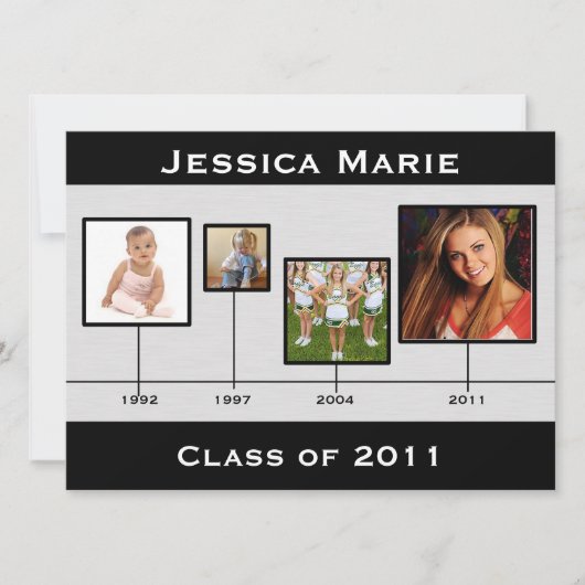 Tijdlijn zwarte en grijze Afstuderen Aankondiging (Voorkant)