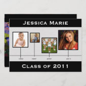 Tijdlijn zwarte en grijze Afstuderen Aankondiging (Voorkant / Achterkant)