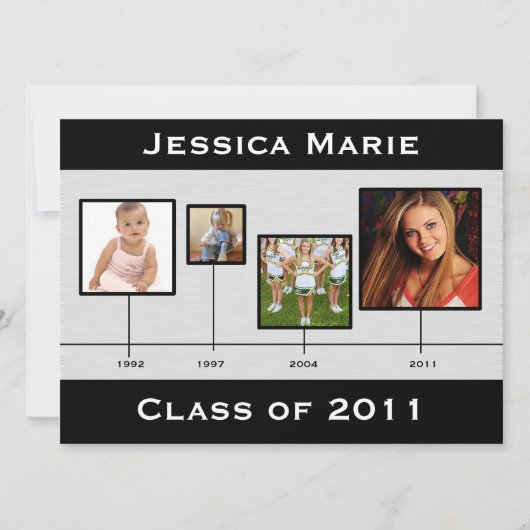 Tijdlijn zwarte en grijze Afstuderen Aankondiging (Voorkant)