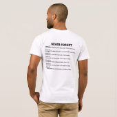 Tijdlijnherinnering van 11 september 2001 t-shirt (Achterkant volledig)