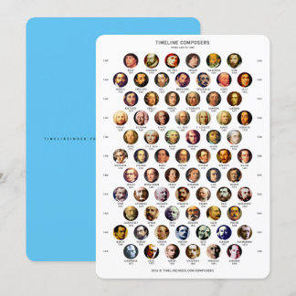 Tijdlijnkaart voor componisten feestdagenkaart