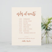 Tijdlijnkaart voor woestijnbruiloft volgorde van g (Staand voorkant)