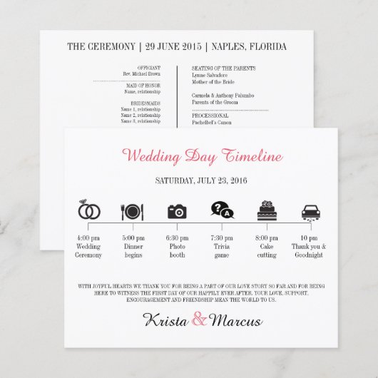 Tijdlijnprogramma Icon Wedding (Voorkant / Achterkant)