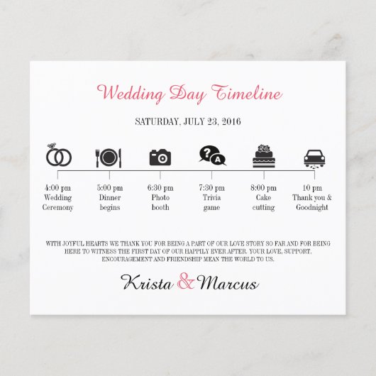 Tijdlijnprogramma Icon Wedding (Voorkant)