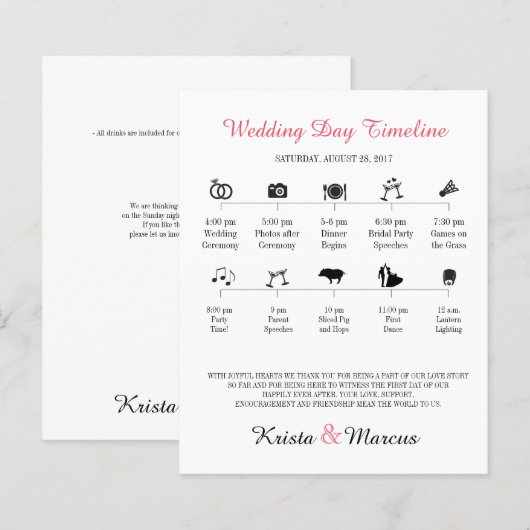 Tijdlijnprogramma Icon Wedding (Voorkant / Achterkant)