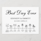 Tijdlijnprogramma voor bergbruiloftdag programmakaart (Voorkant)