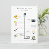 Tijdlijnprogramma voor waterverf-pictogrammen programmakaart (Staand voorkant)