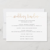 Tijdlijnscript voor het huwelijksfeest. Eenvoudige Kaart (Voorkant)