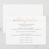 Tijdlijnscript voor het huwelijksfeest. Eenvoudige Kaart (Voorkant / Achterkant)