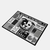 Tijdloos aanpasbaar bento grid pop art design bw deurmat (Schuin)