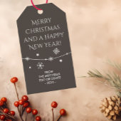 Tijdloos - aardebruin Kerstmis Foto Gift Labels Cadeaulabel