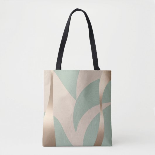 Tijdloos Abstract beige, zacht groen en goud Tote Bag (Voorkant)