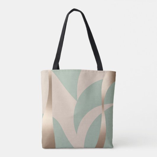 Tijdloos Abstract beige, zacht groen en goud Tote Bag (Achterkant)