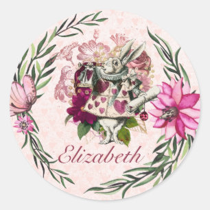 Tijdloos Alice in Wonderland Theepartij Aangepaste Ronde Sticker