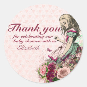 Tijdloos Alice in Wonderland Theepartij Aangepaste Ronde Sticker