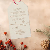 Tijdloos - Antiek Wit Kerst Foto Gift Labels Cadeaulabel