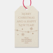 Tijdloos - Antiek Wit Kerst Foto Gift Labels Cadeaulabel (Voorkant)