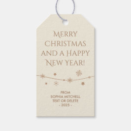 Tijdloos - Antiek Wit - Snowflake Gift Labels Cadeaulabel