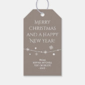 Tijdloos - Beige Grey - Snowflake cadeau Labels Cadeaulabel (Voorkant)