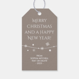 Tijdloos - Beige Grey - Snowflake cadeau Labels Cadeaulabel