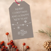 Tijdloos - Beige Grijs Kerst Foto Gift Labels Cadeaulabel