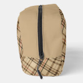 Tijdloos beige patroon monogram plaid toilettasje (Rechts)