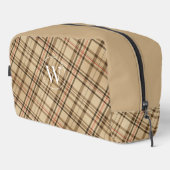 Tijdloos beige patroon monogram plaid toilettasje (Rechterhoek)