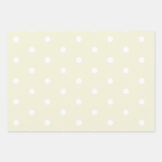 Tijdloos Beige White Polka Dot Gift Wrapping Paper (Voorkant 2)