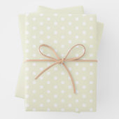 Tijdloos Beige White Polka Dot Gift Wrapping Paper (In situ)