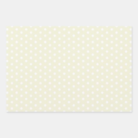 Tijdloos Beige White Polka Dot Gift Wrapping Paper (Voorkant)